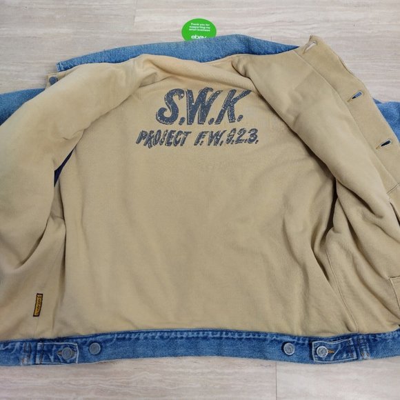 Vintage Armani Jeans Denim Jacket Reversible Mens 34 Blue Made in Italy - small - Picture 10 of 16